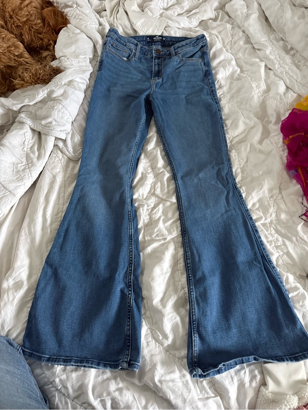 Hollister High Rise Flare Jeans Light Wash Size 28R California Denim